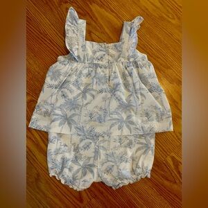 Janie and Jack darling romper. Barely worn condition with tropical print.
